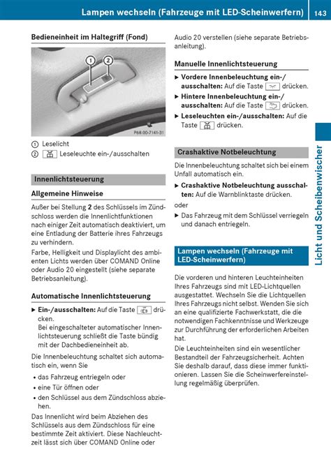 Lampen Wechseln - Mercedes-Benz C-Klasse Betriebsanleitung