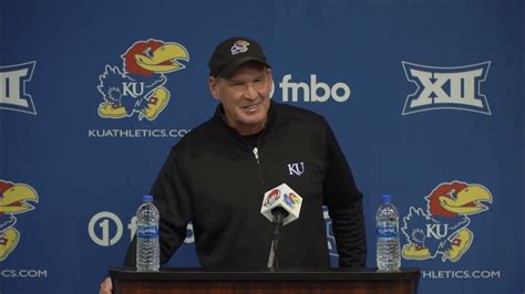 Lance Leipold provides team updates during his weekly press conference.. 
