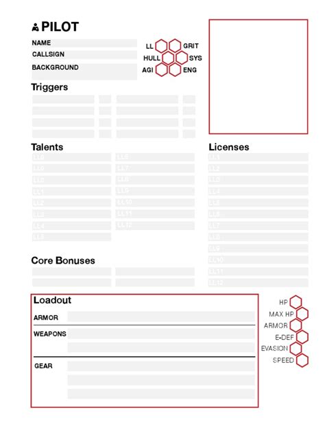 Lancer Character Sheets PDF