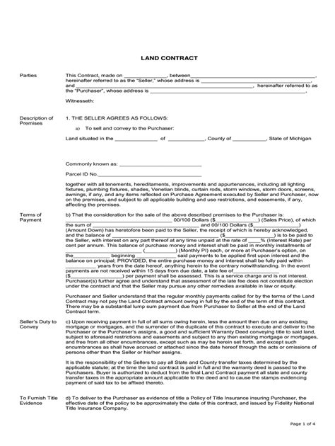 Land Contract Form Pdf Fill Out And Sign Printable Pdf Template Signnow