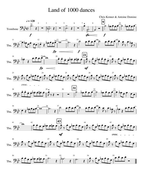 Land of 1000 Dances sheet music for Trombone, French Horn download free