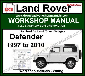 Land rover defender 1998 2006 service repair manual. - Free kawasaki mule 3010 service manual.