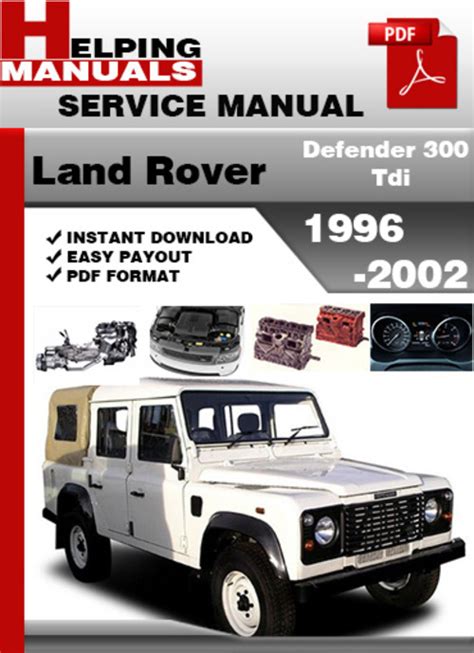 Land rover defender 300 tdi 1996 2002 service manual. - Manual de soluciones de mecánica clásica goldstein.