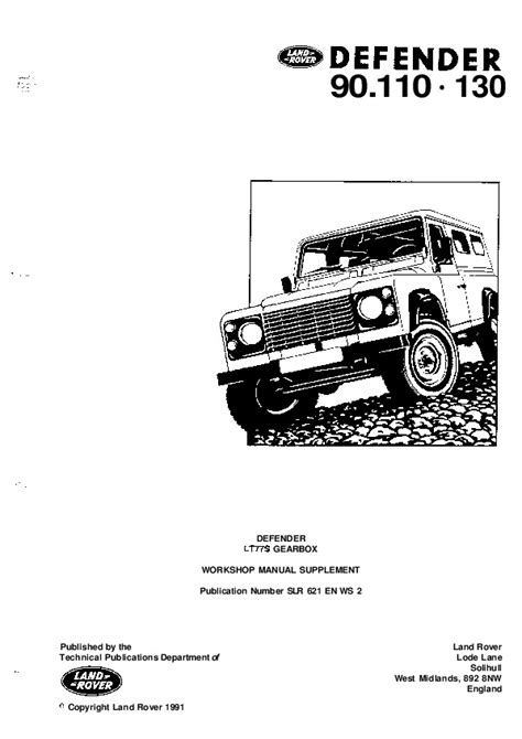 Land rover defender 90 110 130 workshop manual. - Manual de reparación del taller hyundai sonata.