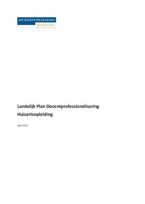 Landelijk plan docentprofessionalisering - Huisartsopleiding …