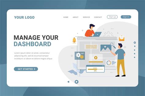Landing page template dashboard setting for web development 4210215