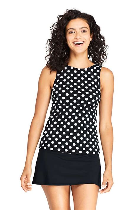Lands end high neck tankini. Women's Chlorine Resistant High Neck UPF 50 Sun Protection Modest Tankini Swimsuit Top. $20 $73 Save $53. This high-neck tankini is great for the beach or the pool. The fabric provides UPF 50 sun ... 