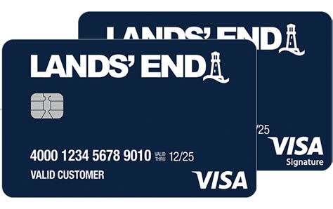 Lands end visa credit card. Benefits. 50% off your first Lands' End® Credit Card purchase at landsend.com at time of account opening*. Spend $1 at Landsend.com or Lands' End® Stores = Earn 5 points 2. Earn 500 points = A $5 reward certificate redeemable at Lands' End® 2. $50 off a Lands' End® Credit Card order of $100 or more during your birthday month at Lands' End ... 