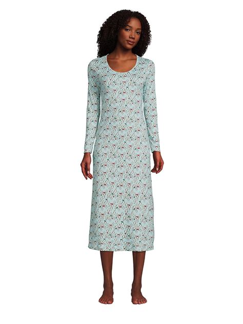 Women's Supima Cotton Long Sleeve Midcalf Nightgown. Lands' End. $46.99 - $67.95. $18.79 - $54.36 with code: FIRE. Women's Supima Cotton Short Sleeve Midcalf Nightgown Dress. Lands' End. $46.99 - $62.95. $18.79 - $50.36 with code: FIRE. Women's Supima Cotton Short Sleeve Knee Length Nightgown Dress. . 