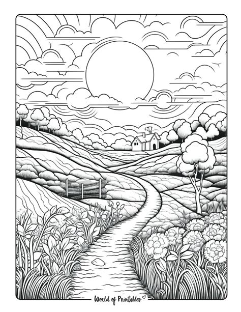 Landscape Coloring Shee