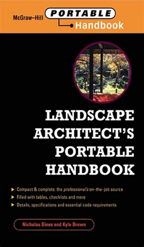 Landscape architects portable handbook by dines nicholas brown kyle 2001 paperback. - Bobrow fundamentals of electrical engineering solutions manual.