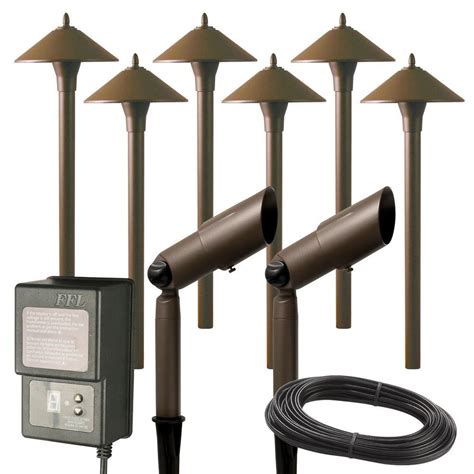 Landscape lights low voltage. This all-in-one low voltage landscape light kit includes spot lights, transformer and cable for fast and easy set up to brighten your yard. Each kit include 6 heavy duty rust free cast aluminum 5W(420lumen) spot lights with connectors, a transformer and 50ft of cable. The 60W transformer and extra long 50ft cable has the capacity to power ... 