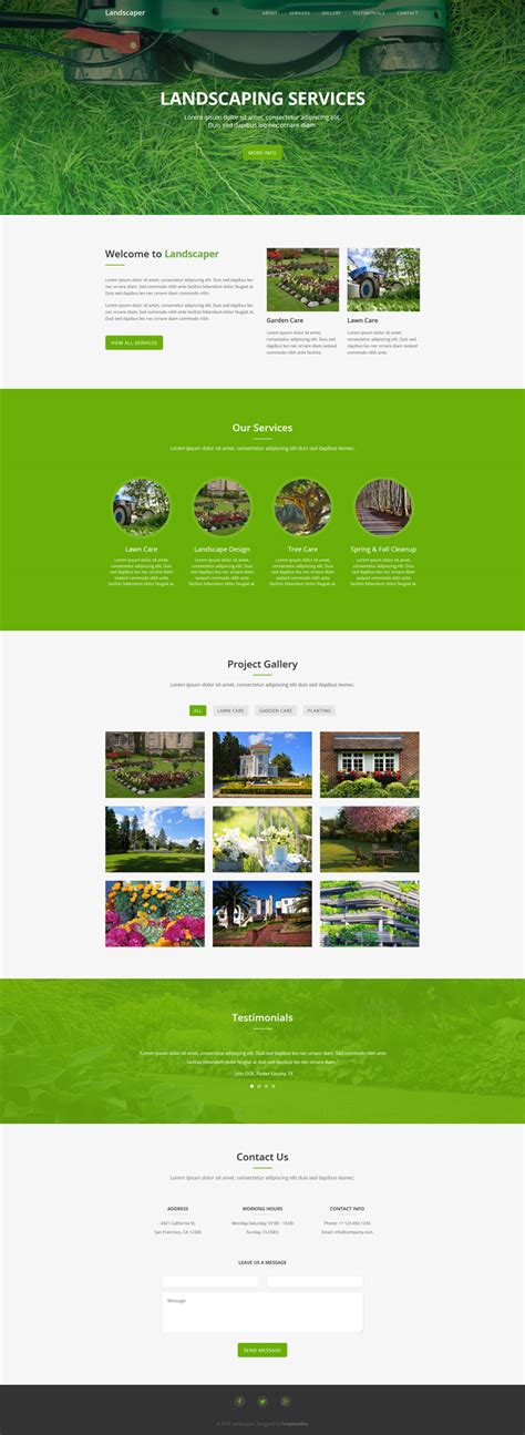 Landscaping Free Website Template 2017 Dribbble Graphics