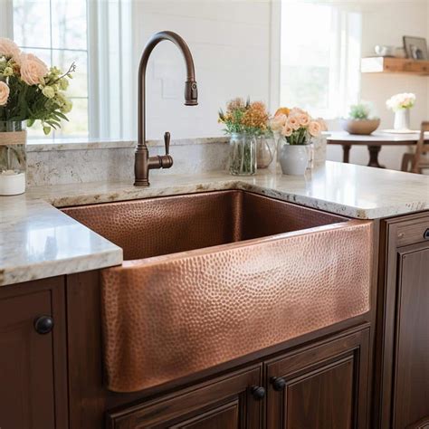 Lange Farmhouse Copper Kitchen Sink by Sinkology