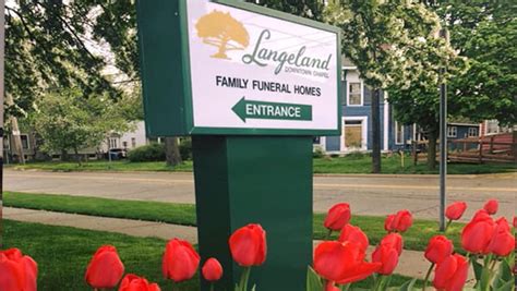 Langeland family funeral homes burial & cremation services. The family will greet friends Thursday, September 7, 2023 from 5-7:00pm at Langeland Family Funeral Homes Burial and Cremation Services, 622 S Burdick St, Kalamazoo, MI 49007. A funeral service will take place Friday, September 8 at 11:00am at the funeral home. Interment will follow in Mt. Olivet Cemetery. 