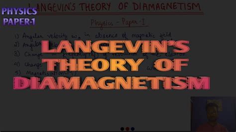 Langevin’s theory of Diamagnetism - Langat Singh College