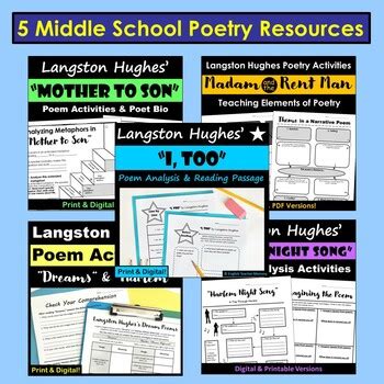 Langston Hughes Poetry Unit Teaching Resources TpT