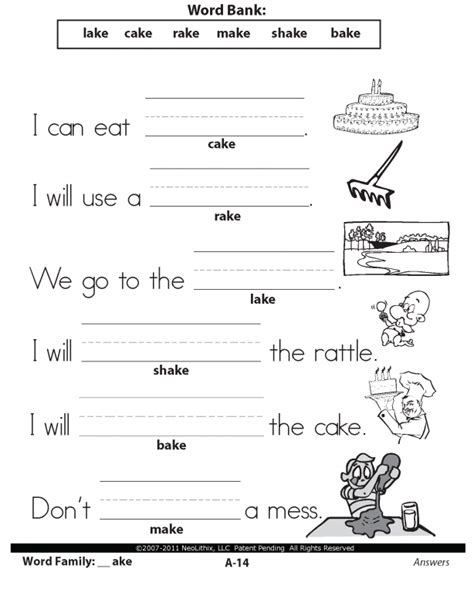 Language Arts Worksheets For First Graders