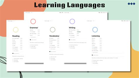 Language Learning Notion Template Notionery