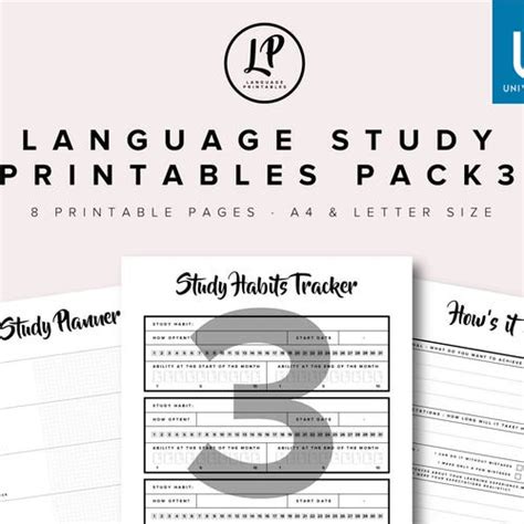Language Study Printables Pack 1 Etsy Study Printables Language Study How To Memorize Things