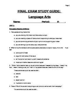 Language arts final exam study guide answers. - Togaf 9 foundation study guide 2nd edition.