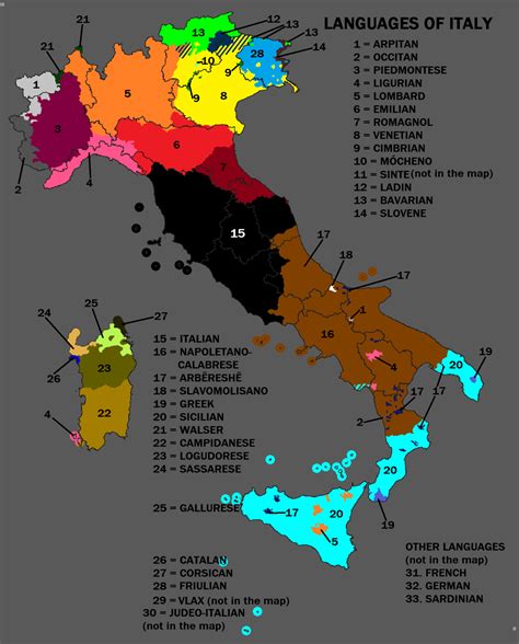 Languages of Italy. Language map, Cartography map, Language