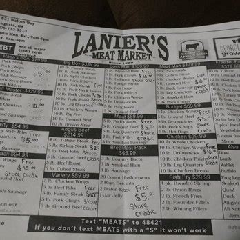 Lanier's Fresh Meat Market, Augusta, Georgia. 41,256 likes · 214 talking about this · 1,858 were here. Lanier’s is a fresh meat market that provides fresh meat, competitive prices, ….