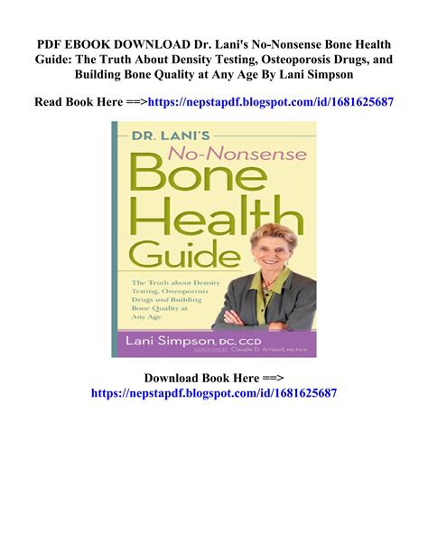 Lanis no nonsense bone health guide. - Civil service exam study guide tx.epub.