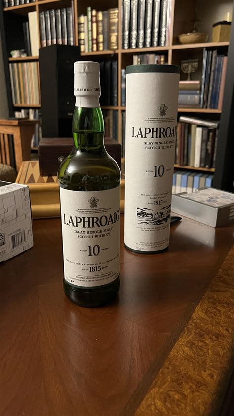 Laphroaig 10 Year Old. Islay Single Malt Scotch Whisky. Distillery Bottling. 70cl / 40%. (308 Reviews) In stock online. £37.50. Web Exclusive Price. £31.25 ex VAT.. 