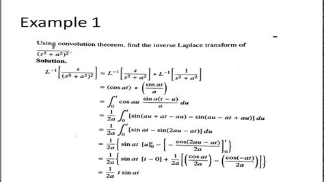 Laplace Transform Applied To Differential Equations And Convolution