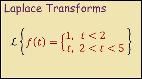 Laplace transforms are typically used to transform differential and partial differential equations to algebraic equations, solve and then inverse transform back to a solution. …. 