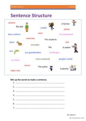 Lara the student from 4A is constructing sentences about the.