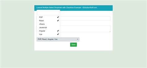 Laravel dropdown menu.  for example there will be two options one being a student w...
