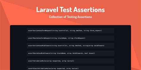 Laravel test assertions.  Oct 1, 2018 · Supported Session drivers in Laravel 5,...