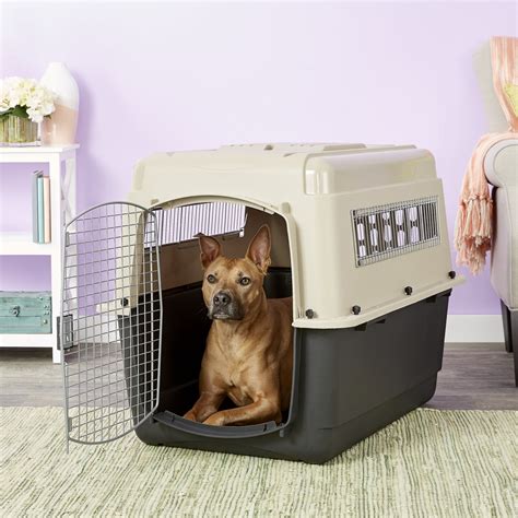 Large Dog Carrier Crate, The brand's plastic dog crates can hold pets  weighing 90 to 125 lbs.