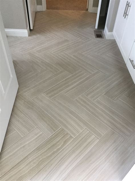 Large Floor Tile Herringbone Pattern