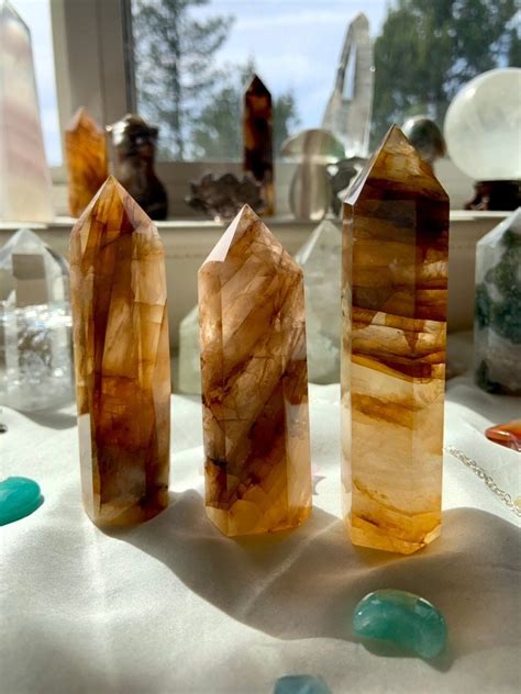 Large Golden Healer Quartz Towers Healing Crystals for