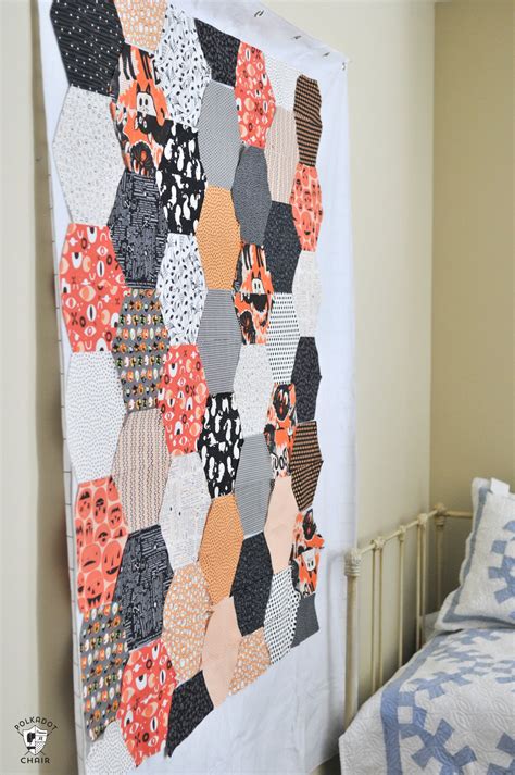 Large Hexagon Quilt Pattern And Tutorial Polka Dot Chair