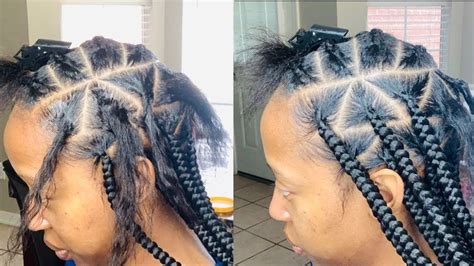 Large Knotless Triangle Parting Tutorial Very detailed YouTube