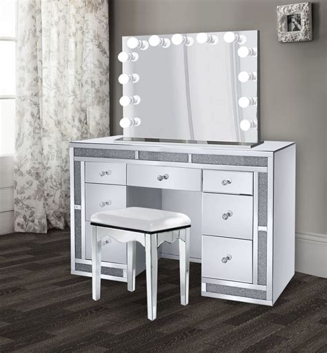 Large Makeup Vanity Dressing Table Set with Shelves and 2 Drawers | Get Fashion Furniture Before Your Friend Does.
