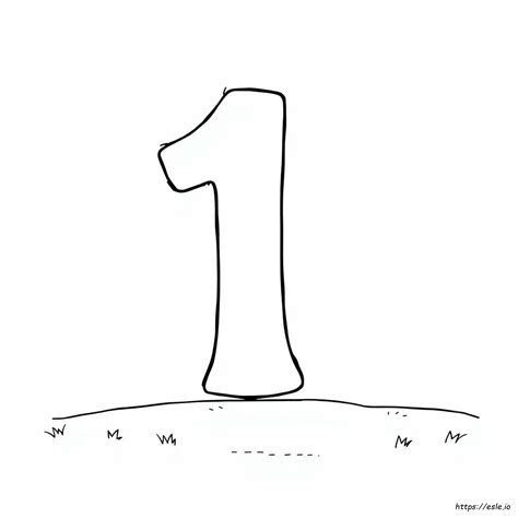 Large Number 1 Coloring Page