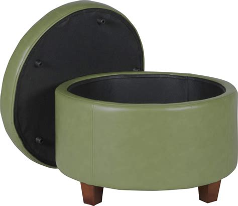 Large Round Storage Ottoman Moss Green - HomePop - eBay