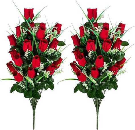Large artificial flowers for graves.  Check out our red silk flower bouquets selection for...