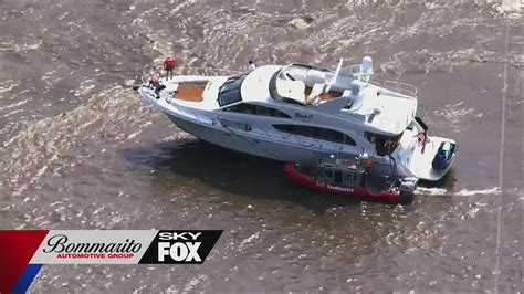 Large boat remains stuck in the Mississippi River near St. Louis
