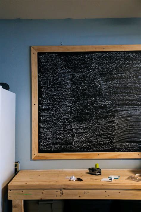 Large chalkboard. 