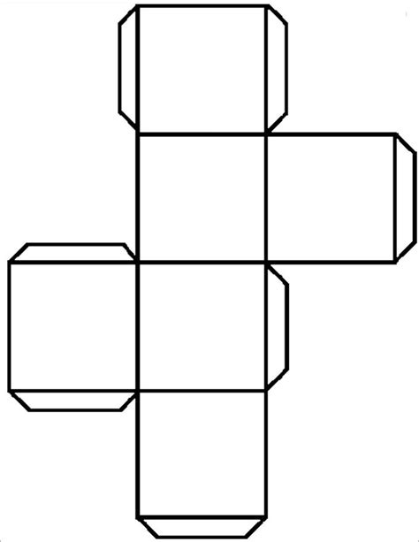 Large cube template printable.  Color and decorate the 3D cube outline (first template) using an...