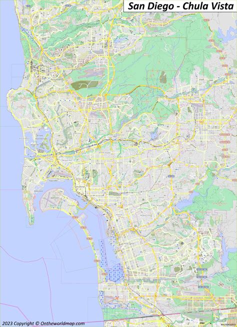 Large detailed map of Chula Vista - Ontheworldmap.com