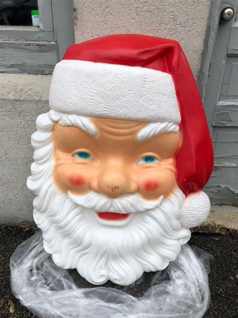 Large santa face blow mold. Vintage Christmas 41" TPI Blow Mold Santa Claus Laughing Hands on Belly No Cracks Comes w/ Light Cord Holiday Seasonal Yard Lawn Decor Prop (293) $ 200.00 ... Vintage Plastic Face Knee Hugger with Plastic Blow Mold Santa Boot- Vintage Christmas Decor-Vintage Festive Decor (380) $ 18.95. Add to Favorites ... 