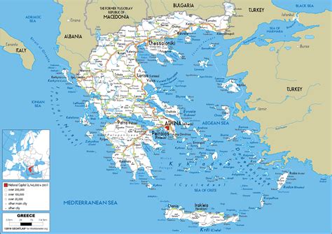 Large size Road Map of Greece - Worldometer