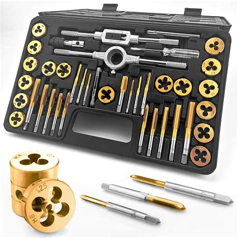 Large tap and die set.  High-quality GCr15 steel, field-friendly case.  Ne...